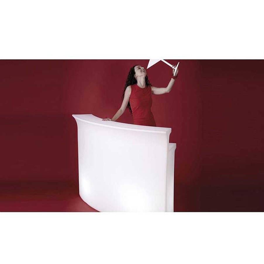 Jardin meubles moss | Break Bar - Bar Lumineux De Slide En Poly Thyl Ne Blanc