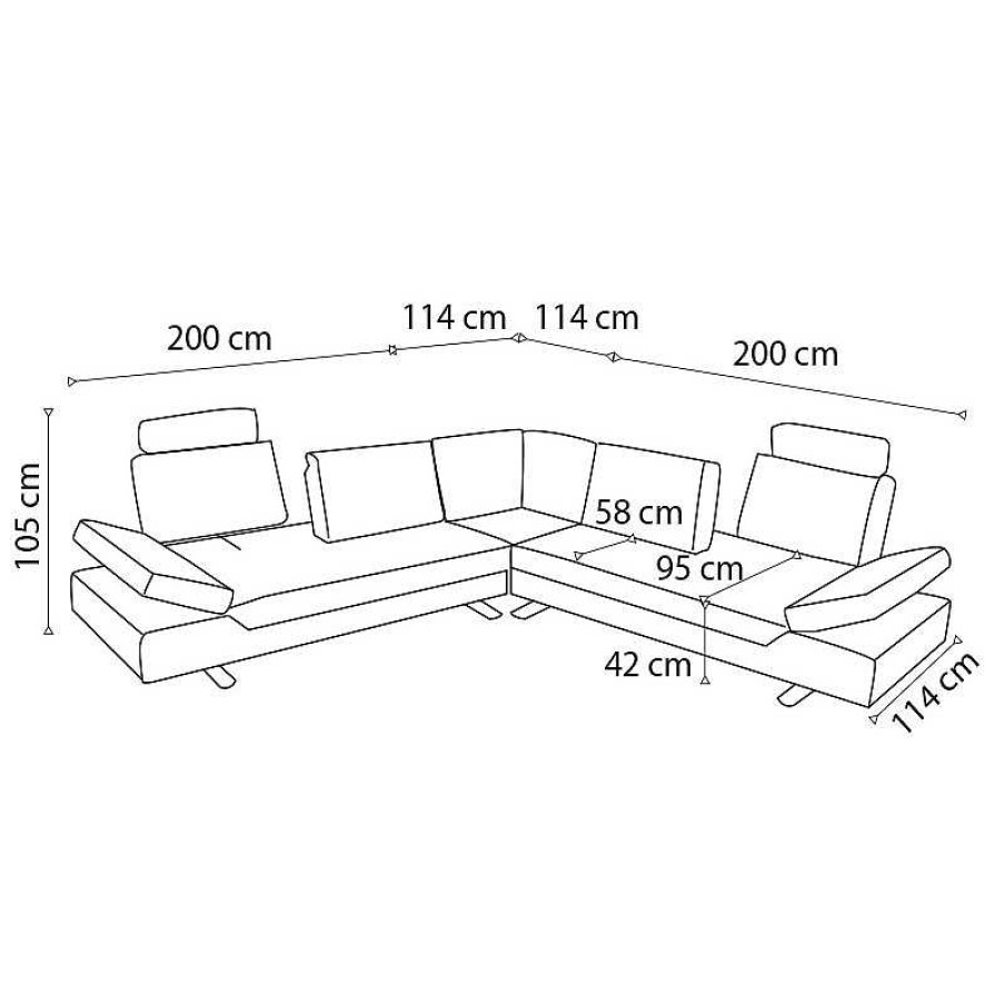 Salon meubles moss | Canap Angle Cuir Xxl Dossiers Modulables - Matheo Noir