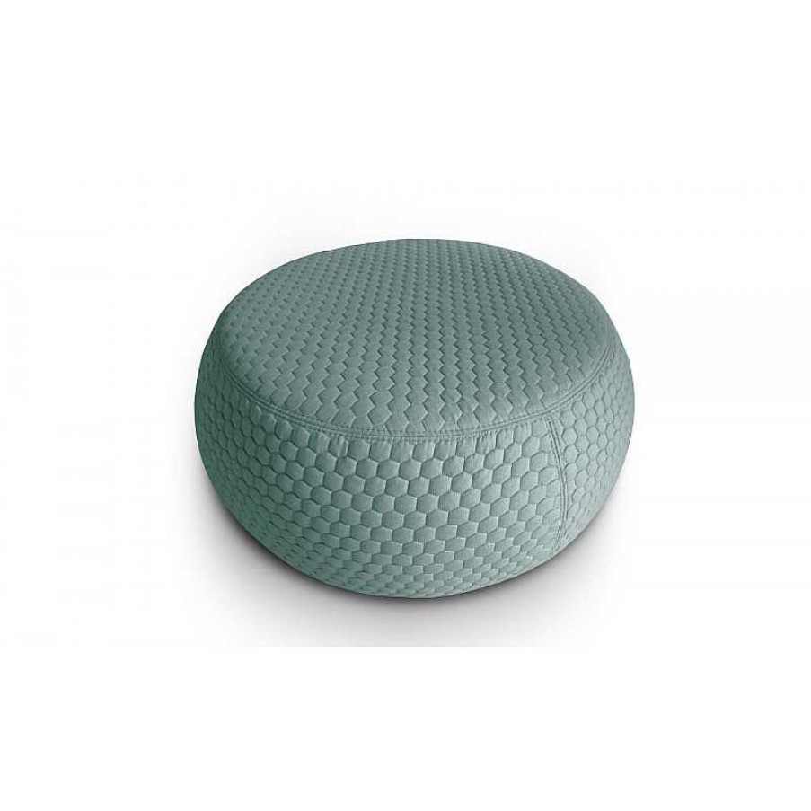 Salon meubles moss | Pouf Tissu Matelass 3D - Linzy Bleu