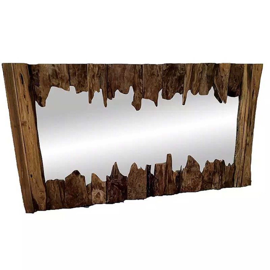 Salon meubles moss | Miroir Naturel Cadre Bois - Lana 130Cm