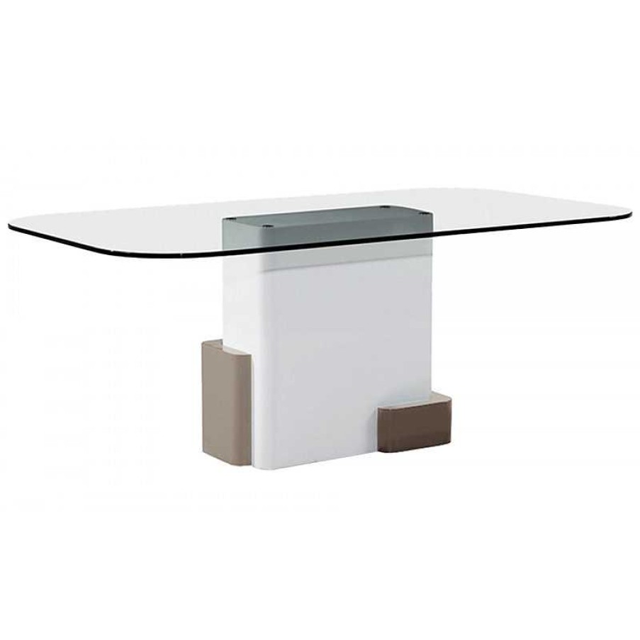 S Jour meubles moss | Table De Salle Manger Rectangulaire Avec Plateau En Verre - Cubik 200X100 Transparent