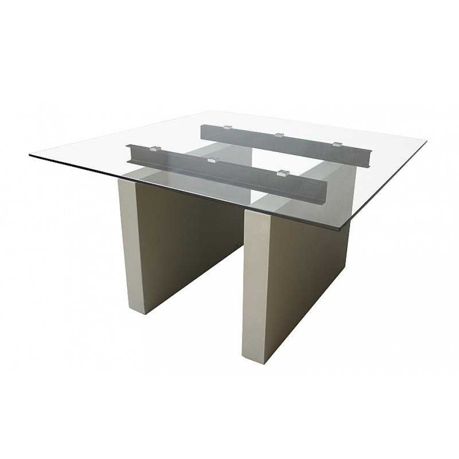 S Jour meubles moss | Table Manger Carr E Verre Avec Pieds Effet B Ton - Metropolis 140X140 Transparent