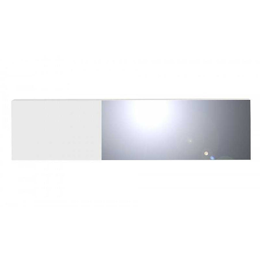 Salon meubles moss | Miroir Contemporain Couleur Mat - Crystalline 160Cm Blanc