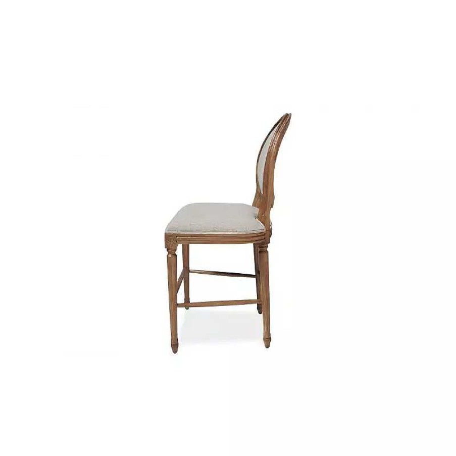 S Jour meubles moss | Tabouret De Cuisine M Daillon En Bois Tissu Couleur Lin - Vienna 65Cm Beige