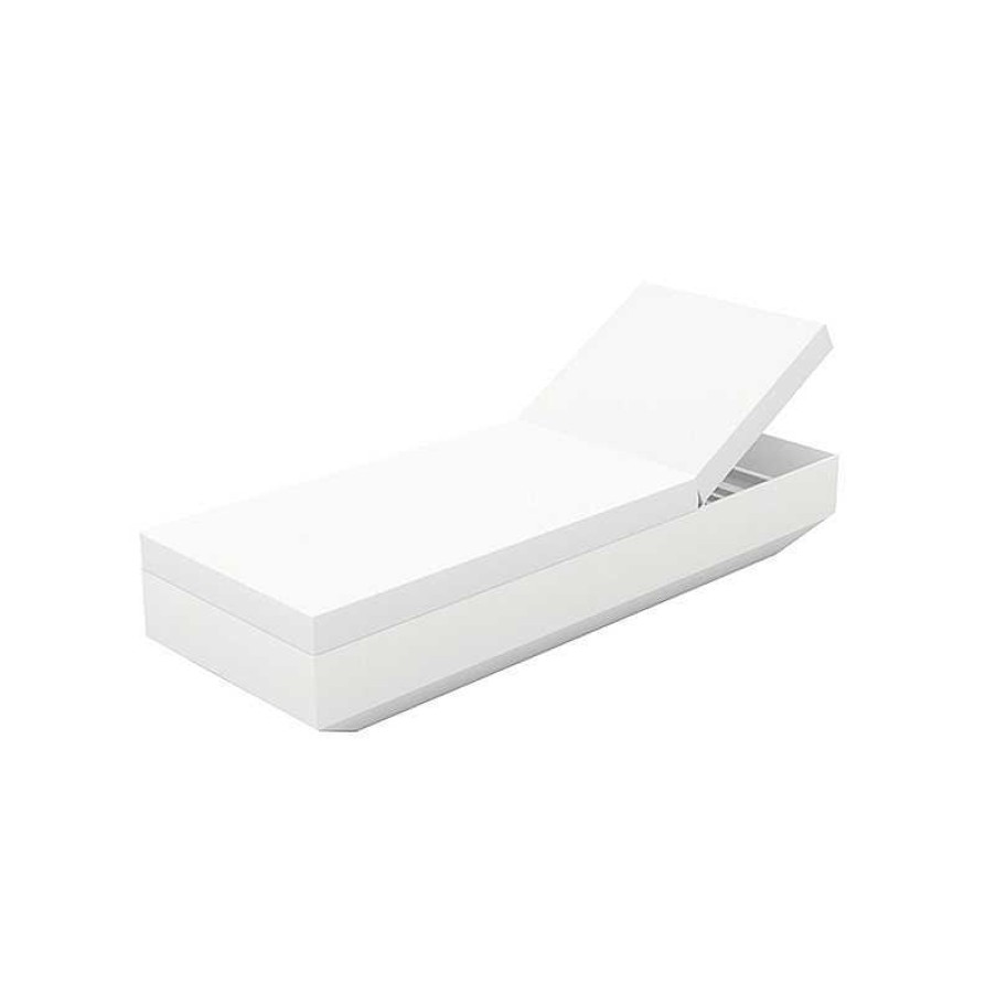 Jardin meubles moss | Chaise Longue En Poly Thyl Ne Design Vondom - Vela Blanc