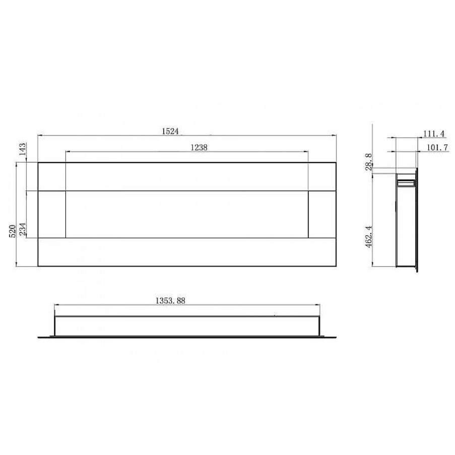 Salon meubles moss | Chemin E Lectrique Encastrable 153 Cm - Kamin Inox Nice 60