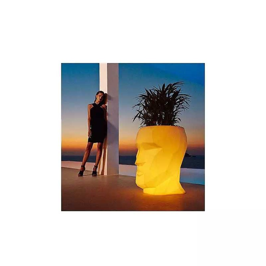 Jardin meubles moss | Pot De Fleur Lumineux Led Rgbw En Poly Thyl Ne Vondom - Adan 70 Blanc