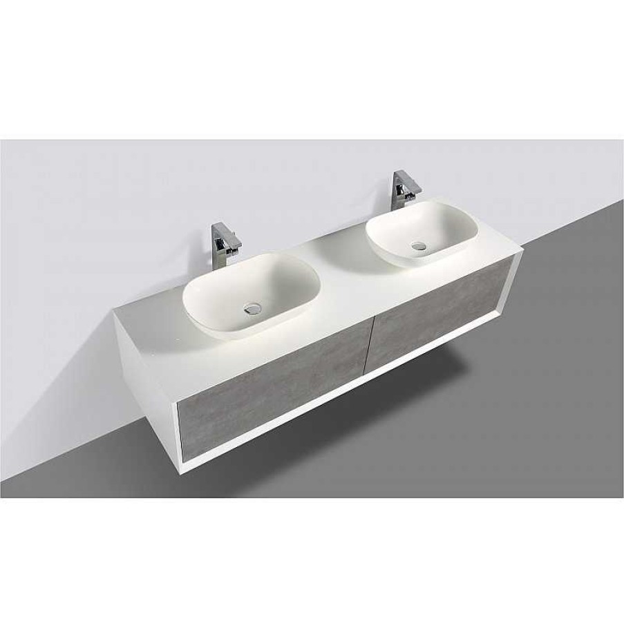 Salle De Bain meubles moss | Meuble De Salle De Bain Double Vasque - Fiona 180Cm B Ton