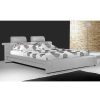 Chambre meubles moss | Lit Design Tissu - Bianco Gris