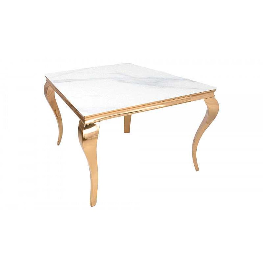 S Jour meubles moss | Table De Salle Manger Dor E Effet Marbre Baroque Carr E - Betty 140X140 Blanc