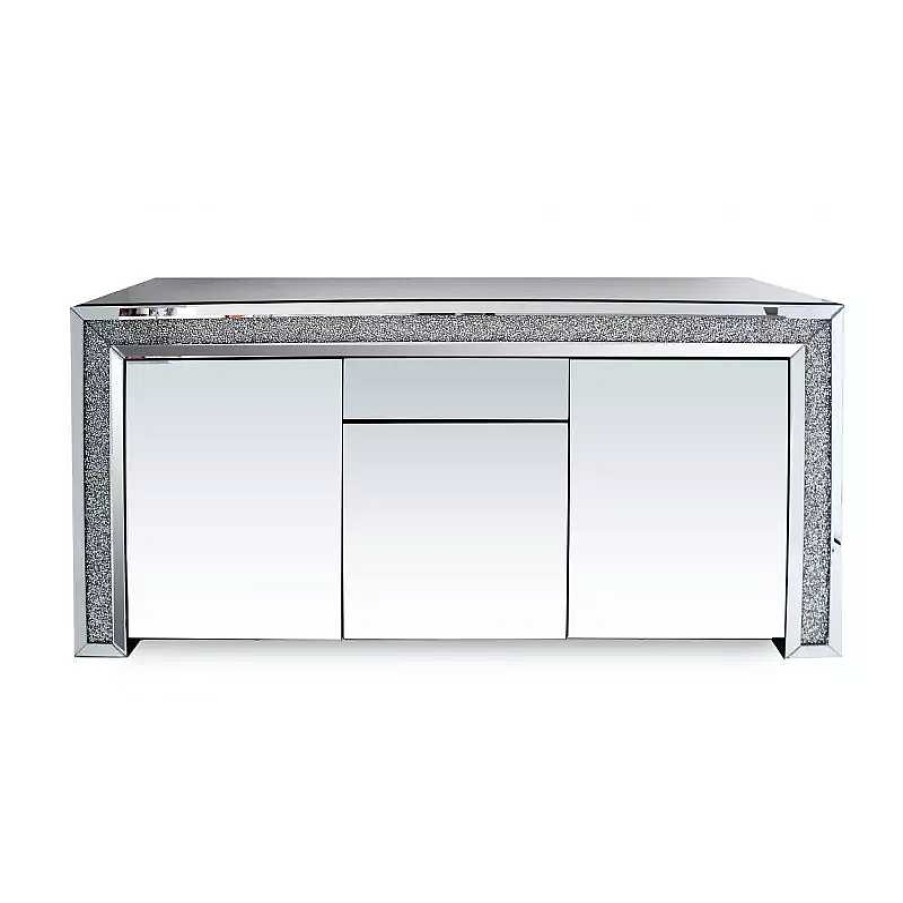 S Jour meubles moss | Buffet / Bahut Miroir 3 Portes - Manihi 160Cm Argent