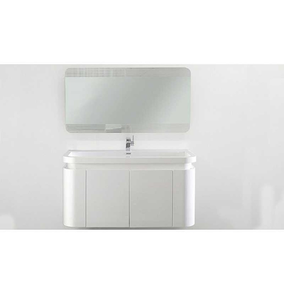 Salle De Bain meubles moss | Meuble De Salle De Bain Et Miroir Lumineux - Cacciari 120Cm Blanc