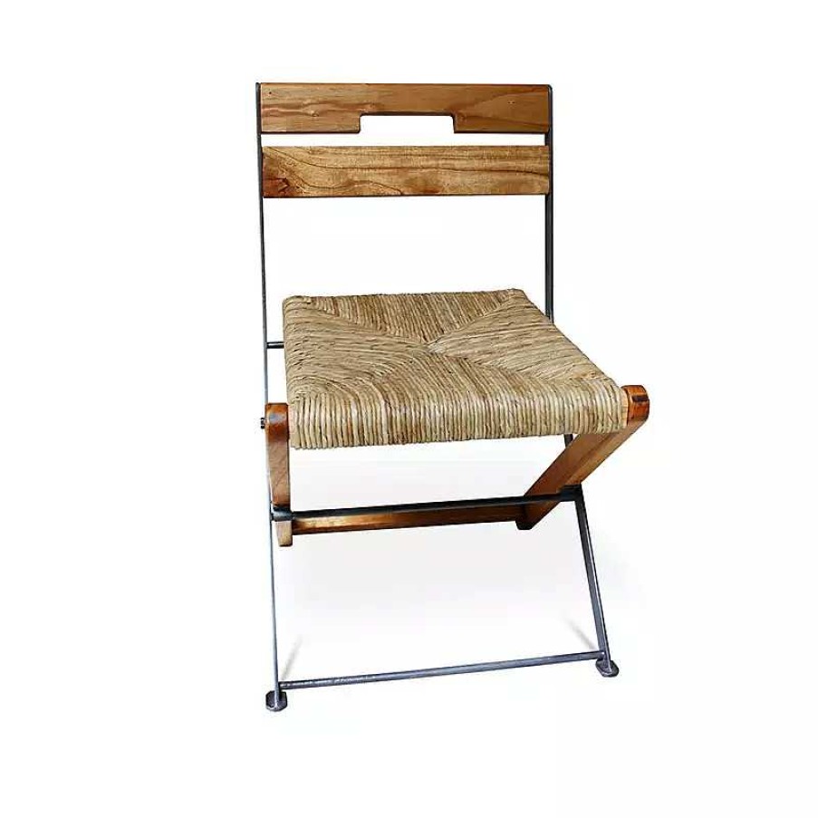 S Jour meubles moss | Chaise Pliante En Bois Et Metal Style Industriel - Tom Bois Clair 1