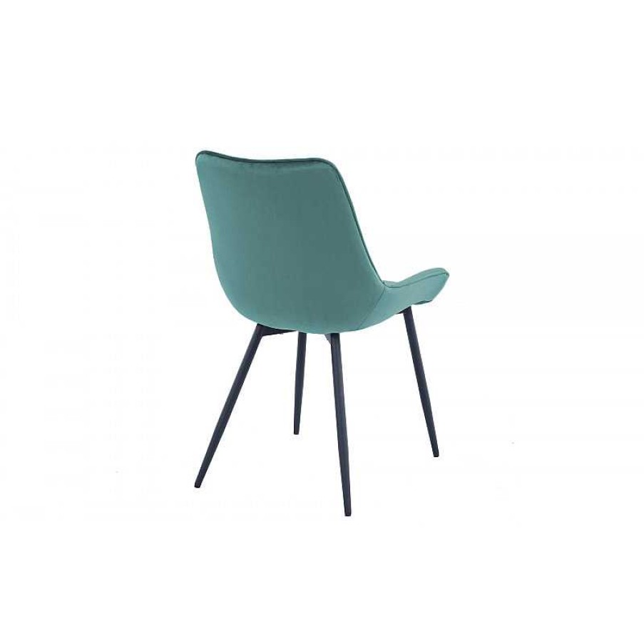 S Jour meubles moss | Chaise Design Velours Pieds Noir - Louane Turquoise