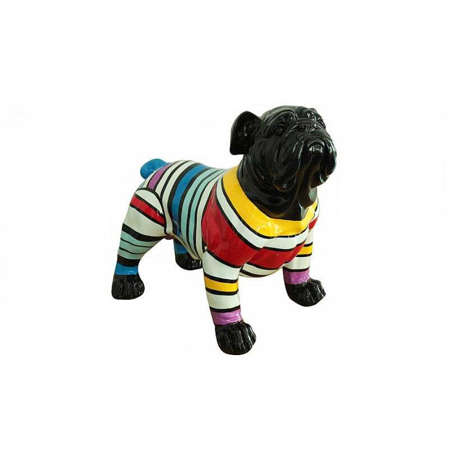 D Coration meubles moss | Statue Ext Rieure Bouledogue Rayures Multicolores 110 Cm - Oria