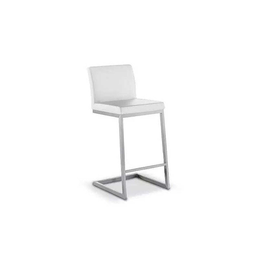 S Jour meubles moss | Tabouret De Cuisine En Inox Bross - Collby 65Cm Blanc