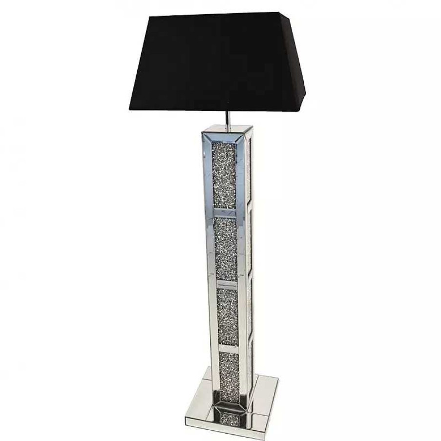 D Coration meubles moss | Lampadaire Noir Socle Miroir - Manihi