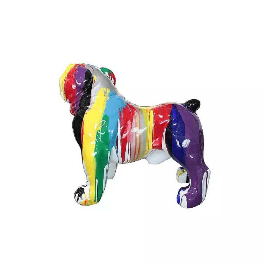 D Coration meubles moss | Statue Ext Rieure Bouledogue Multicolore 110 Cm - Theophile