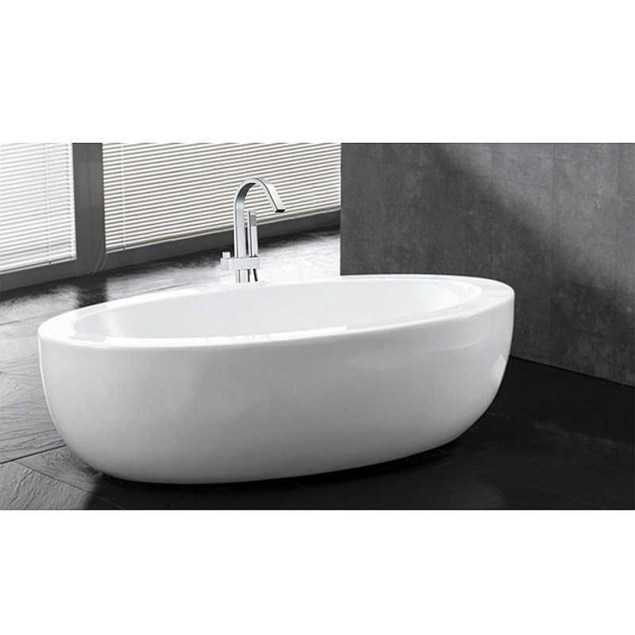 Salle De Bain meubles moss | Baignoire Ilot Ovale Design Blanche Basilia