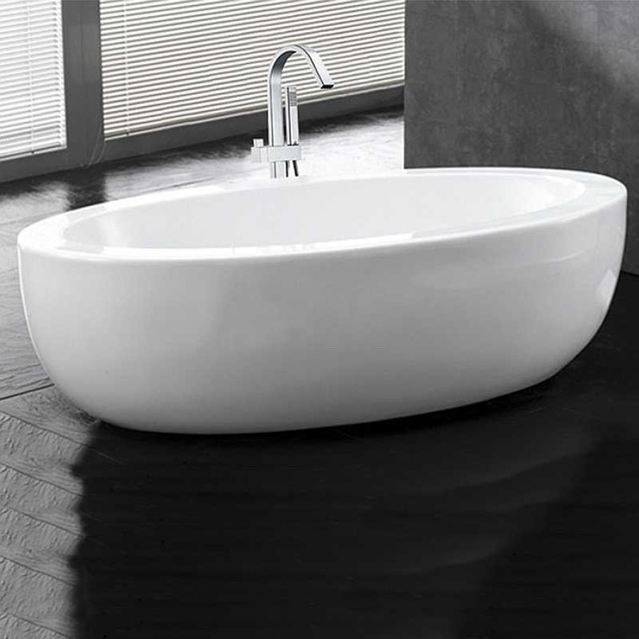 Salle De Bain meubles moss | Baignoire Ilot Ovale Design Blanche Basilia