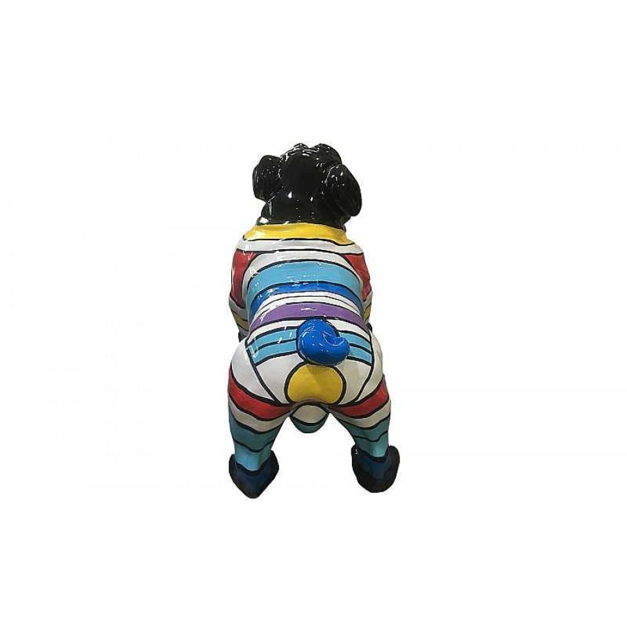 D Coration meubles moss | Statue Ext Rieure Bouledogue Rayures Multicolores 110 Cm - Oria