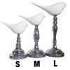 D Coration meubles moss | Statue Oiseau Blanc Pied Argent - Stern