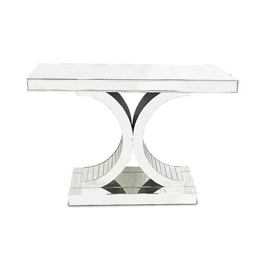 Salon meubles moss | Console Design Contemporain En Miroir - Larrat 120Cm Argent