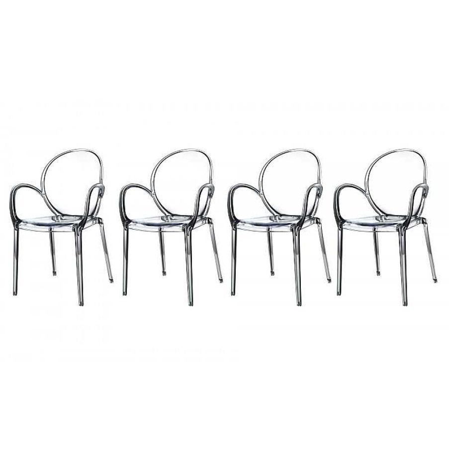 S Jour meubles moss | Lot De 4 Chaises E Int Rieur/Exterieur Polycarbonate - Rosy Transparent