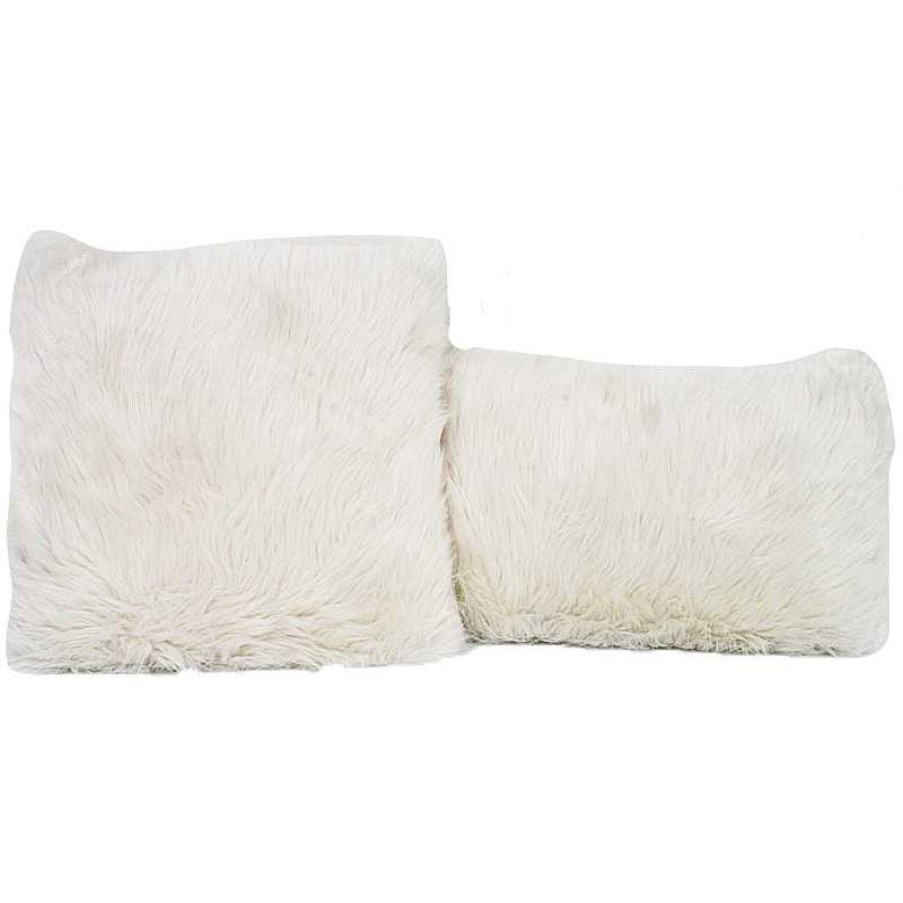 D Coration meubles moss | Coussin En Fausse Fourrure Rectangulaire - Lila