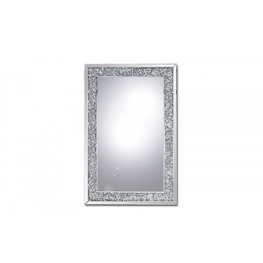 Salon meubles moss | Miroir Rectangulaire Mural Strass - Manihi 120Cm