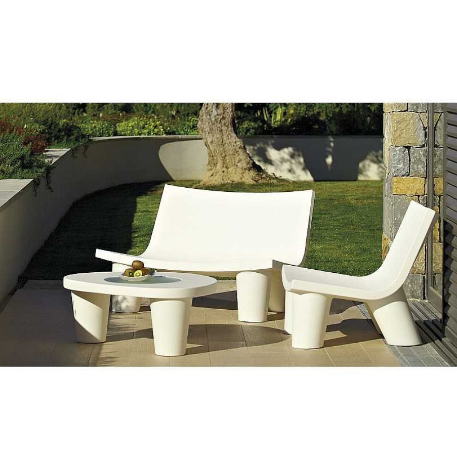 Jardin meubles moss | Canap Exterieur Slide En Poly Thyl Ne - Low Lita Love Blanc