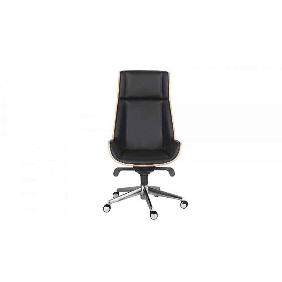 Salon meubles moss | Fauteuil De Bureau Roulettes - Hanovre Bois Clair / Noir