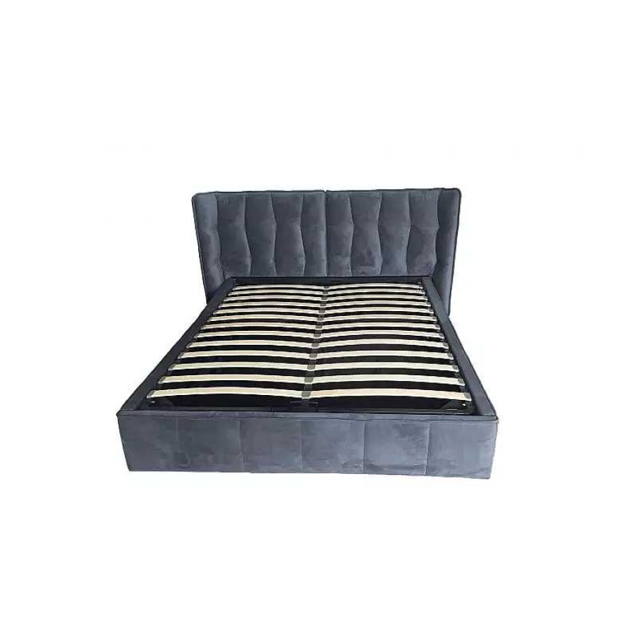 Chambre meubles moss | Lit Coffre En Velours Capitonn Design 160 X 200 - Abulis Anthracite