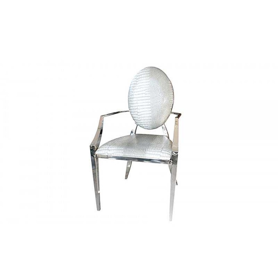 Salon meubles moss | Fauteuil M Daillon Baroque Palmyr Gris