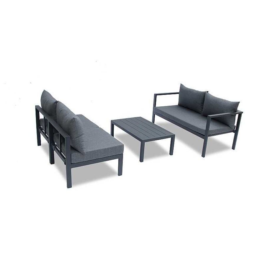 Jardin meubles moss | Salon De Jardin Canap 2 Places+2 Fauteuils+ Table Basse - Amapa Gris