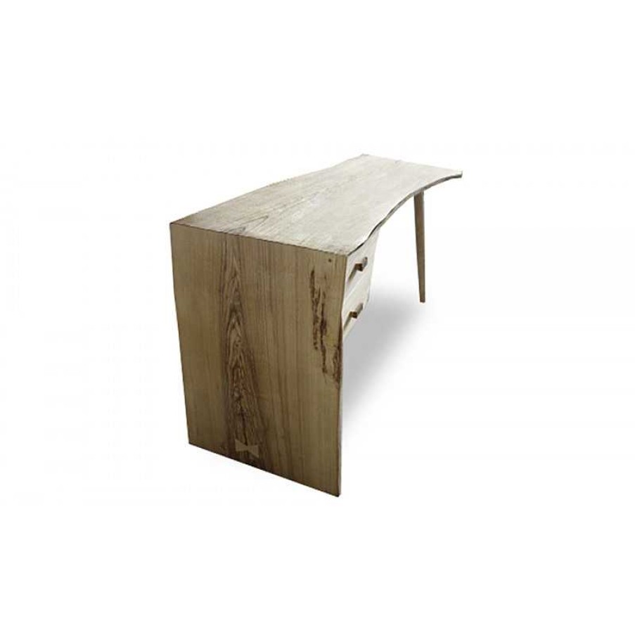 Chambre meubles moss | Bureau Style Scandinave En Bois Brut Massif - Steppe 160Cm Bois Clair 1