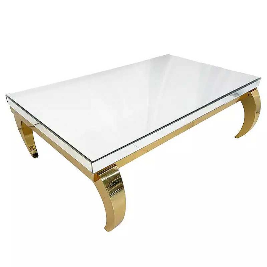 Salon meubles moss | Table Basse Miroir Rectangulaire - Raven Dor E 120X70 Argent