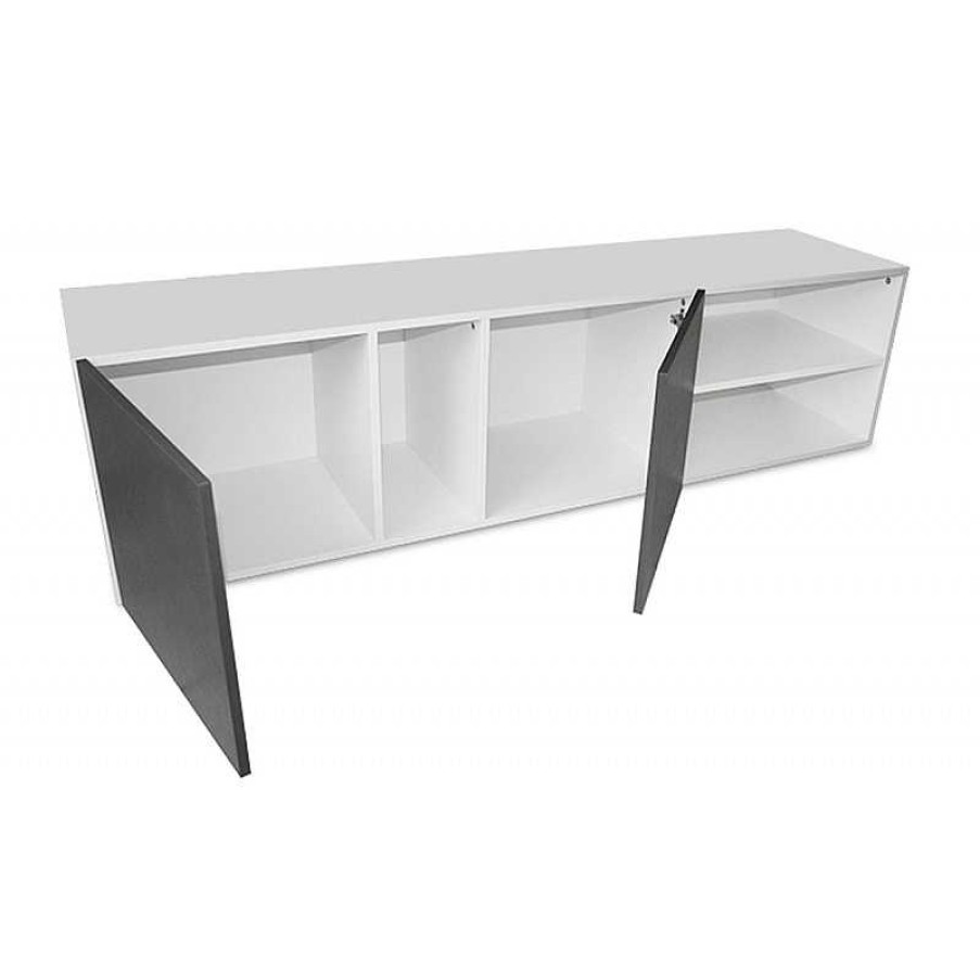 Salon meubles moss | Meuble Tv Bicolore Et Gris - Oraly 180Cm Blanc