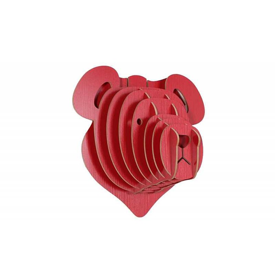 D Coration meubles moss | Troph E 3D Bois T Te D'Ours Rouge - Bear