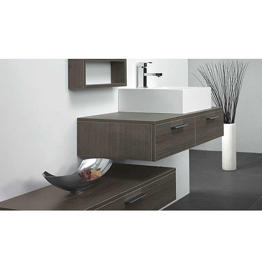 Salle De Bain meubles moss | Ensemble De Meubles De Salle De Bain Design - Tonia 100Cm Bois Fonc