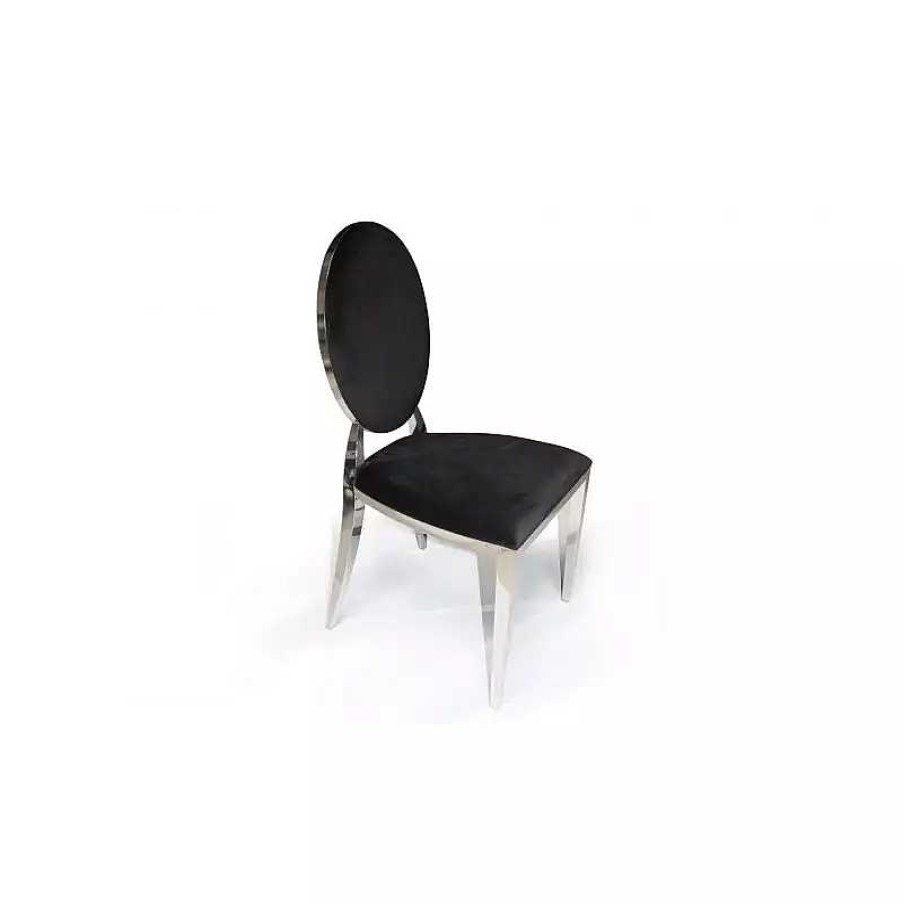 S Jour meubles moss | Chaise M Daillon En Velours Style Baroque - Palmyr Noir