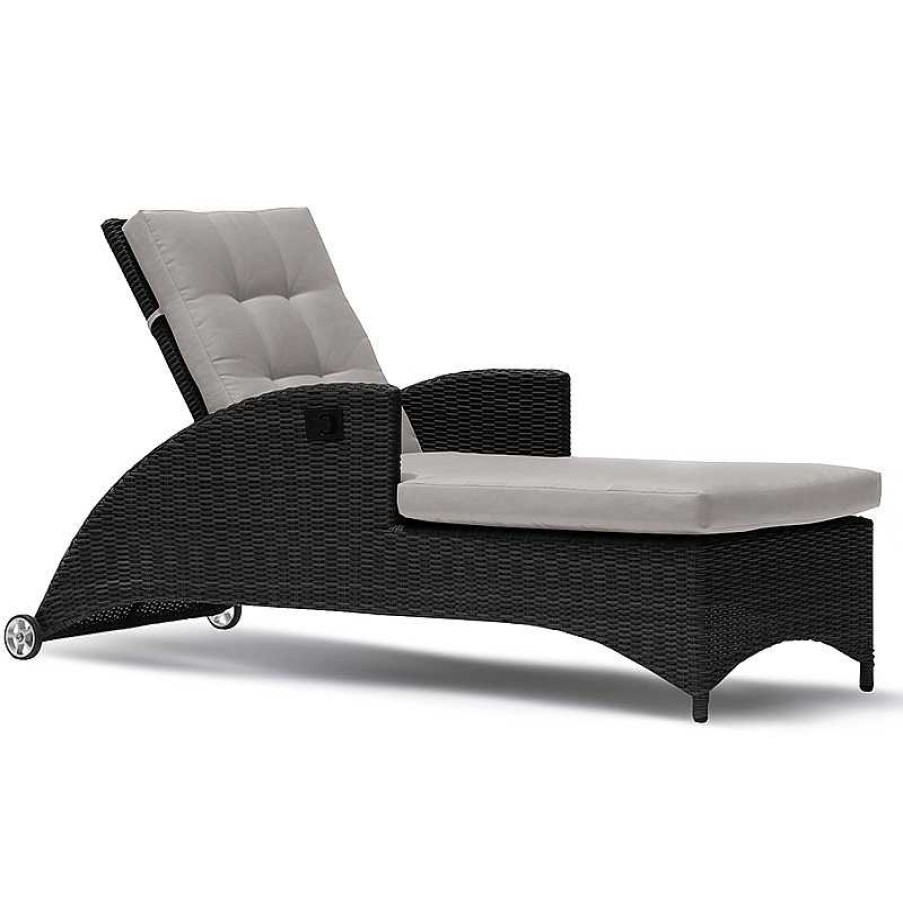 Jardin meubles moss | Chaise Longue Relaxation De Jardin Design - Avelorn Noir