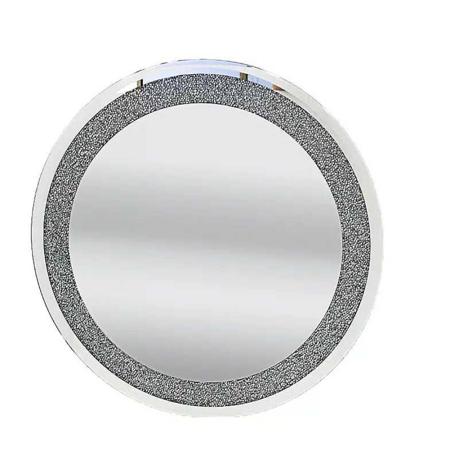 Salon meubles moss | Miroir Rond Mural Strass - Manihi 80