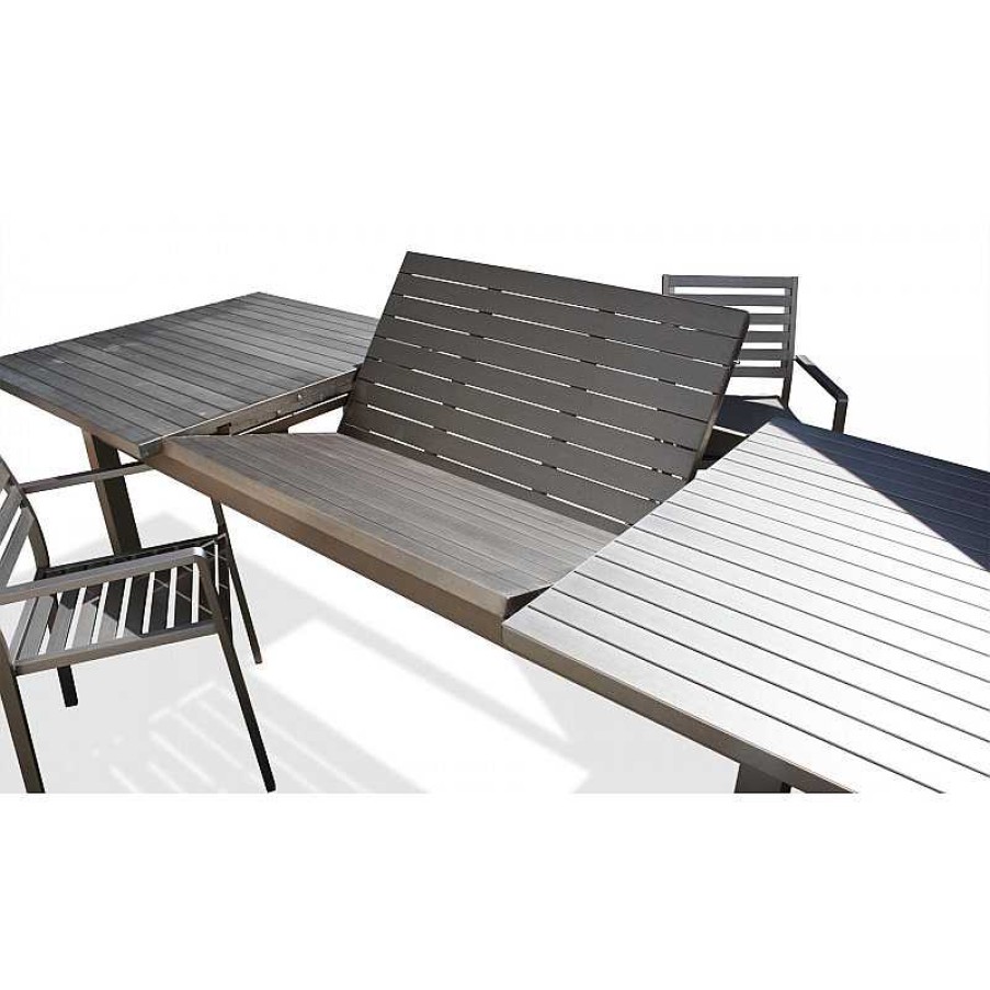 Jardin meubles moss | Table De Jardin Rallonges En Aluminium 3 M Tres - Irwan Gris