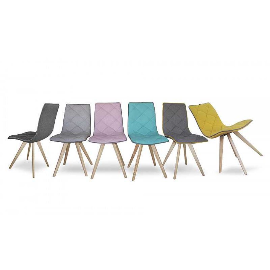 S Jour meubles moss | Chaise Scandinave Tissu Pieds Bois - Solvig Bleu