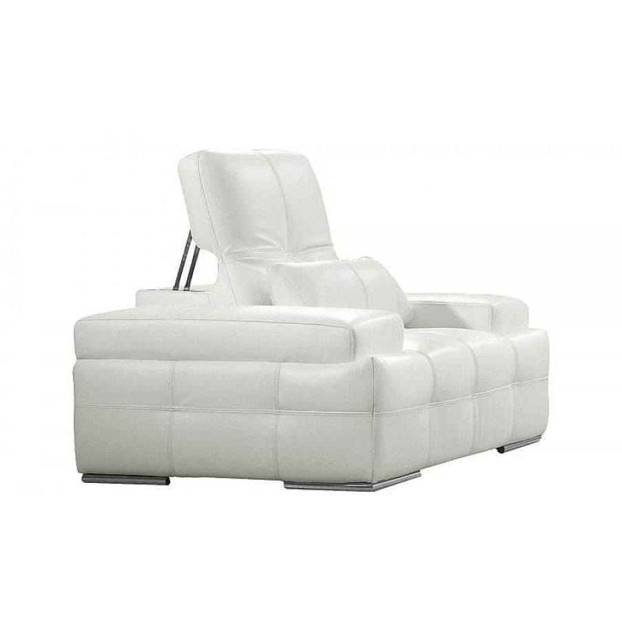 Salon meubles moss | Fauteuil En Cuir Capitonn - Nobel Blanc