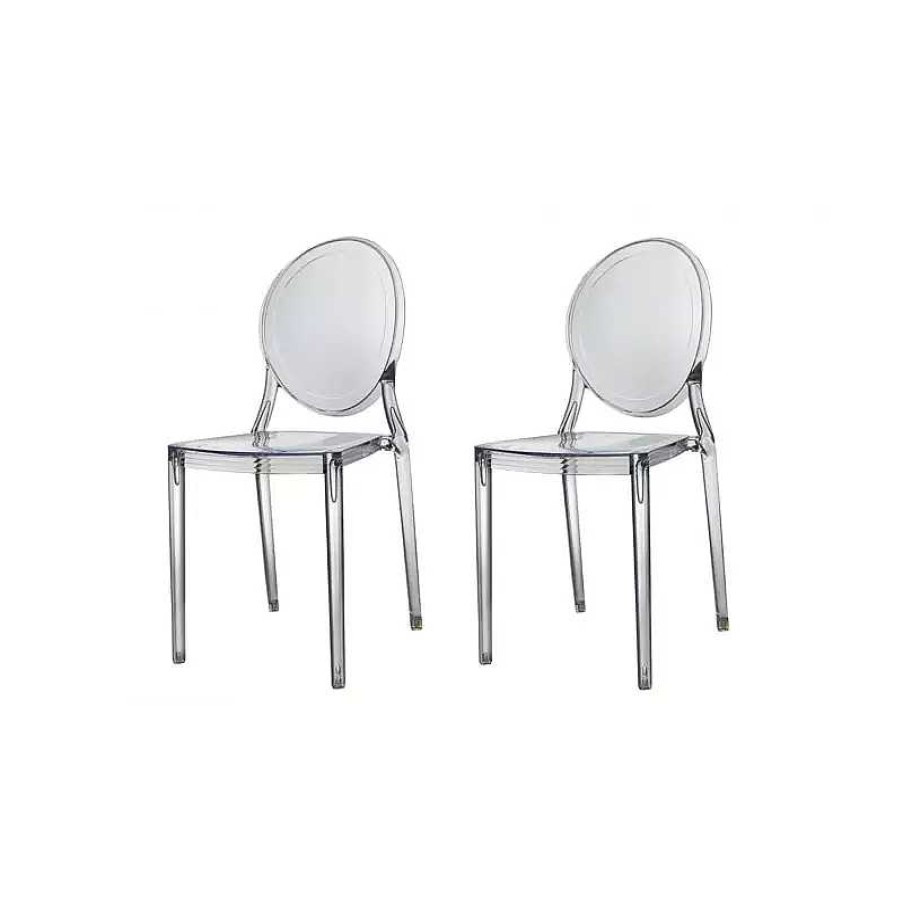 S Jour meubles moss | Lot De 2 Chaises E Int Rieur/Exterieur - Magwa Transparent