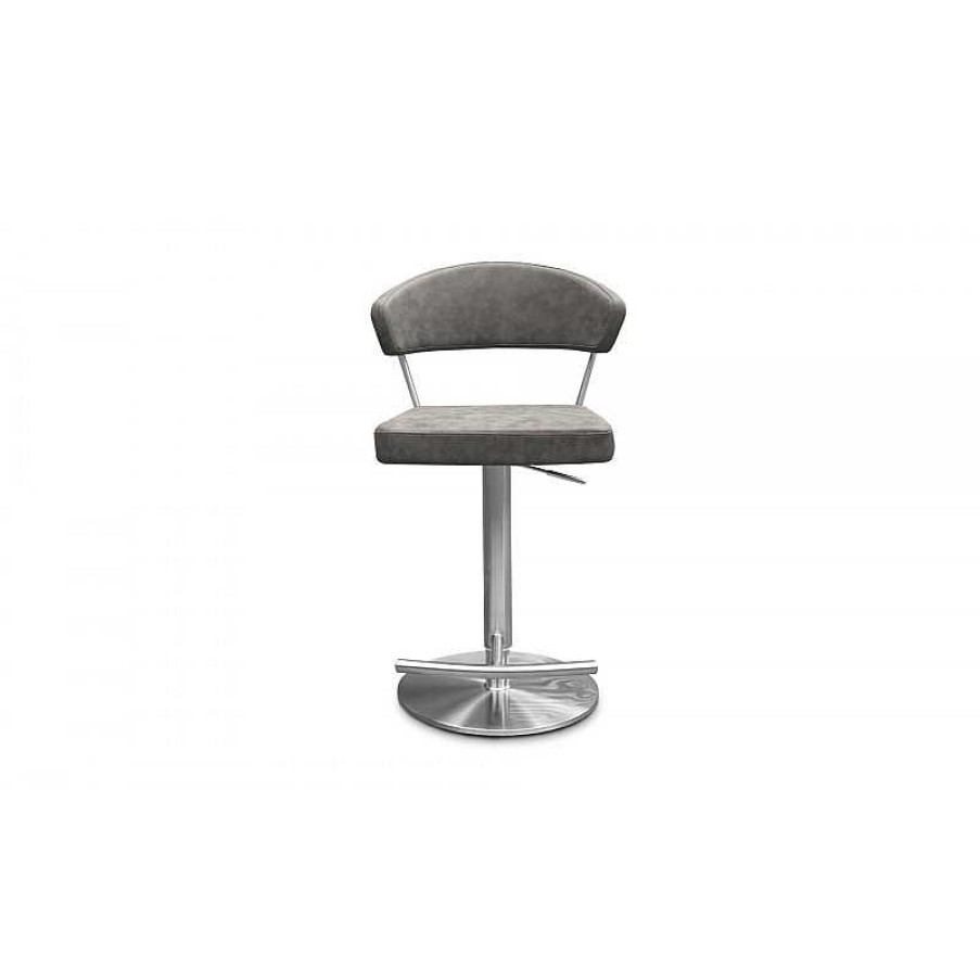 S Jour meubles moss | Tabouret De Bar R Tro En Inox Bross - Blakke 56/81Cm Gris