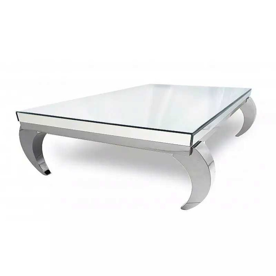 Salon meubles moss | Table Basse Miroir Carr E - Raven 110X110 Argent