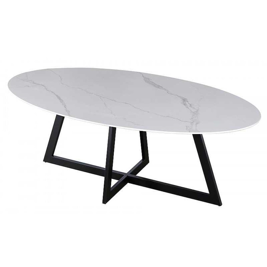 S Jour meubles moss | Table De Salle Manger Ovale En C Ramique Effet Marbre Louison 220X110 Blanc